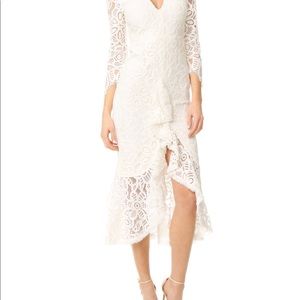 Alexis dress  - White ruffled lace “Nadege” dress size M nwt